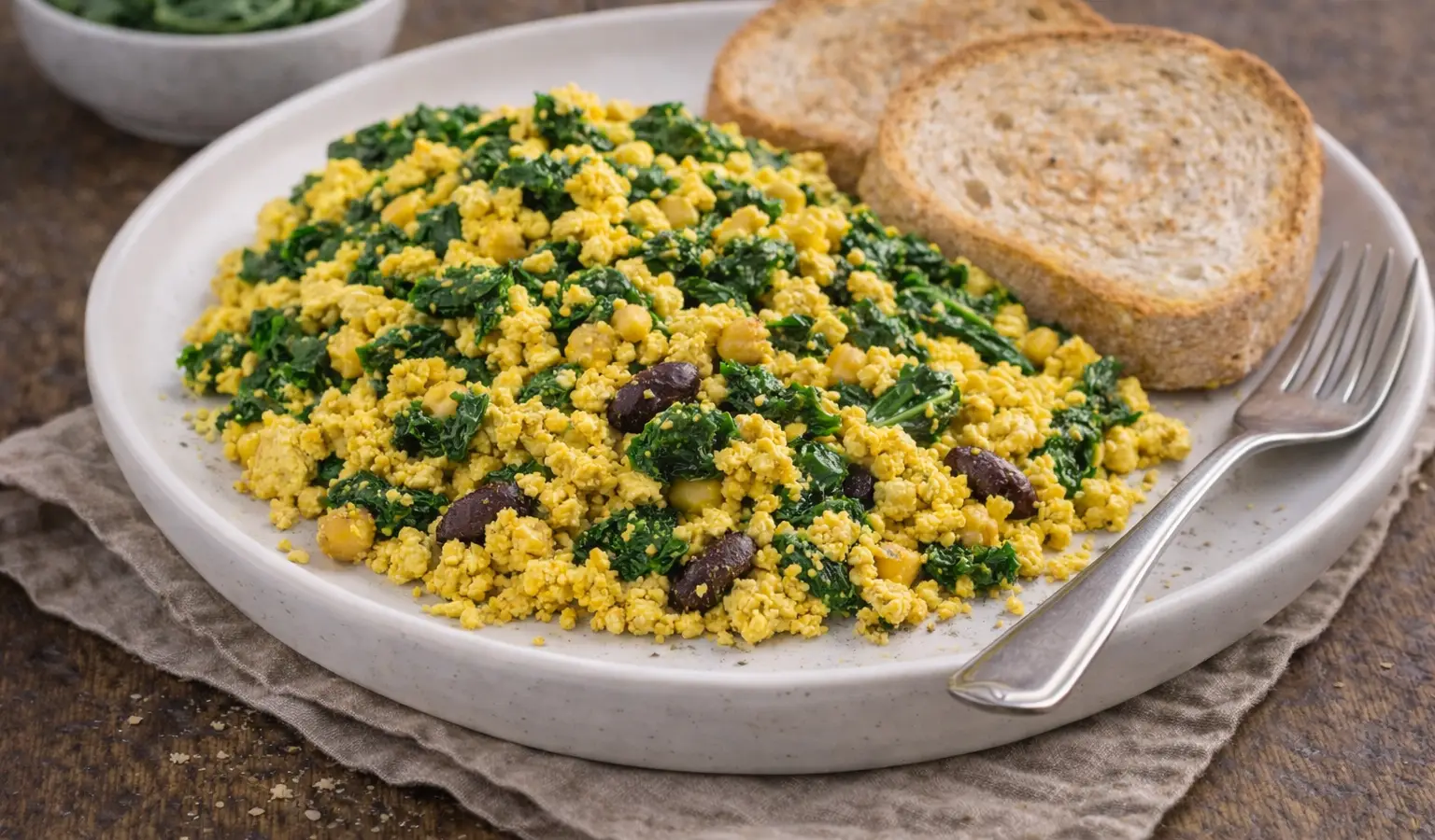 Tofu scramble z jarmużem