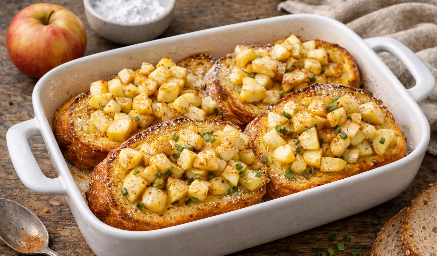 Zapiekane tosty francuskie z jabłkami