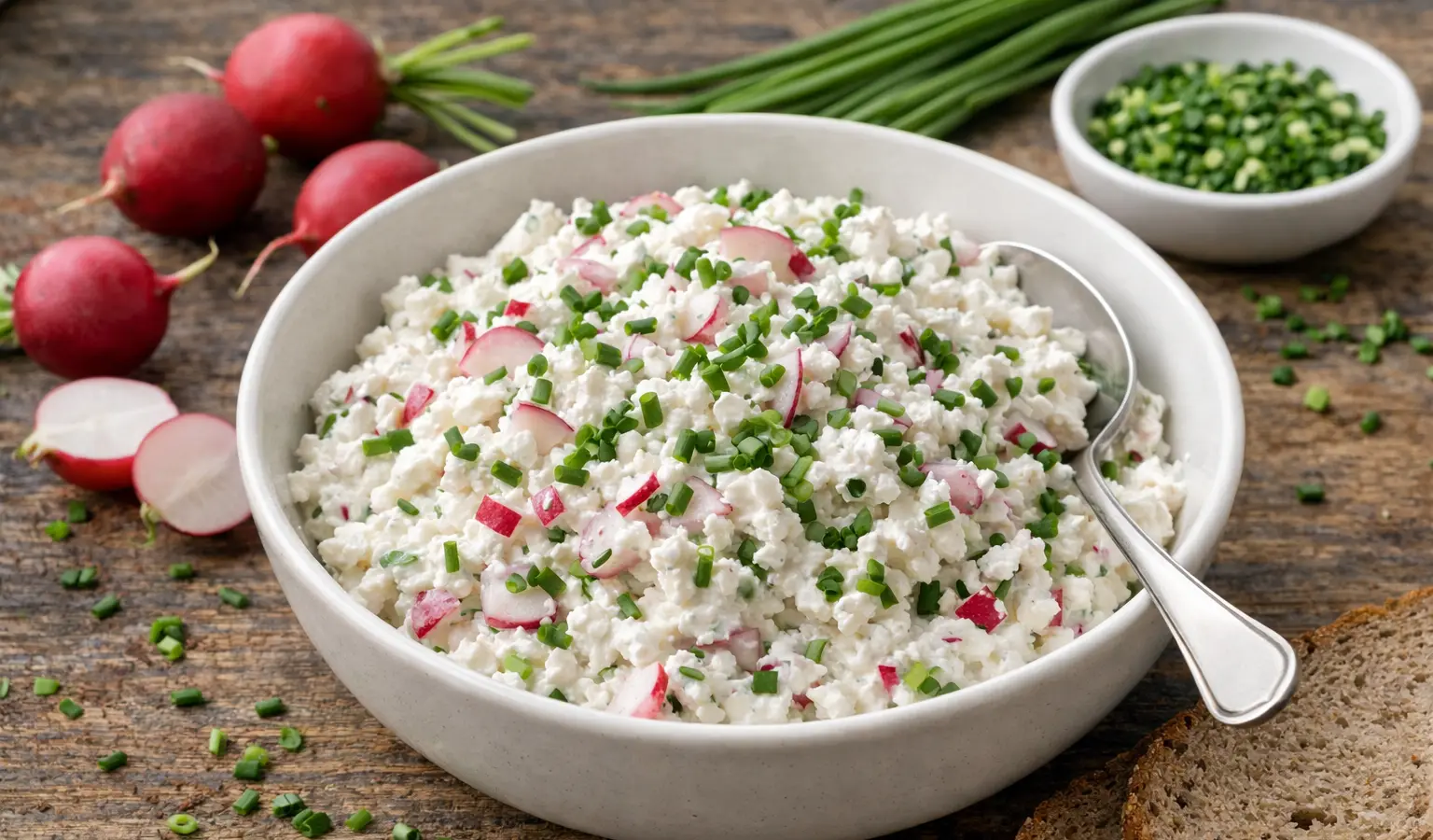 Twarożek śniadaniowy z rzodkiewką i szczypiorkiem