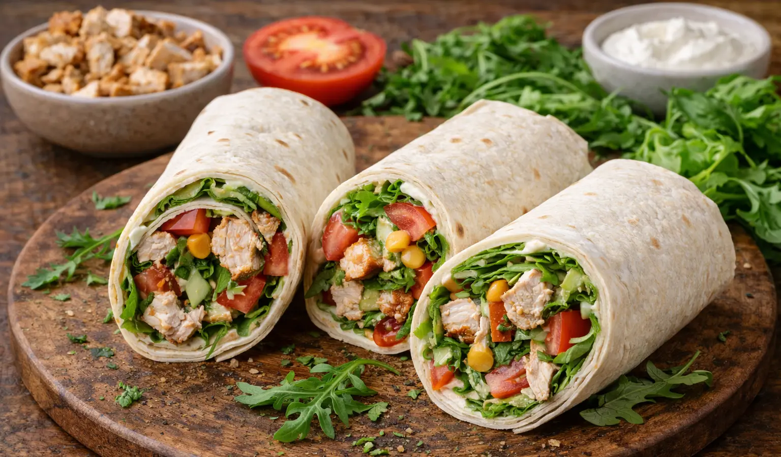Wrapy z kurczakiem i sałatą