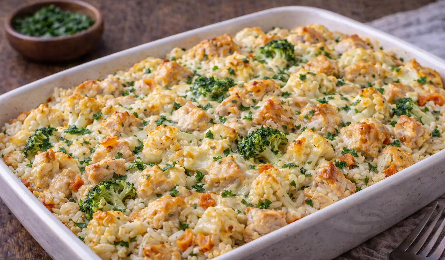 Zapiekanka z kalafiora i kurczaka