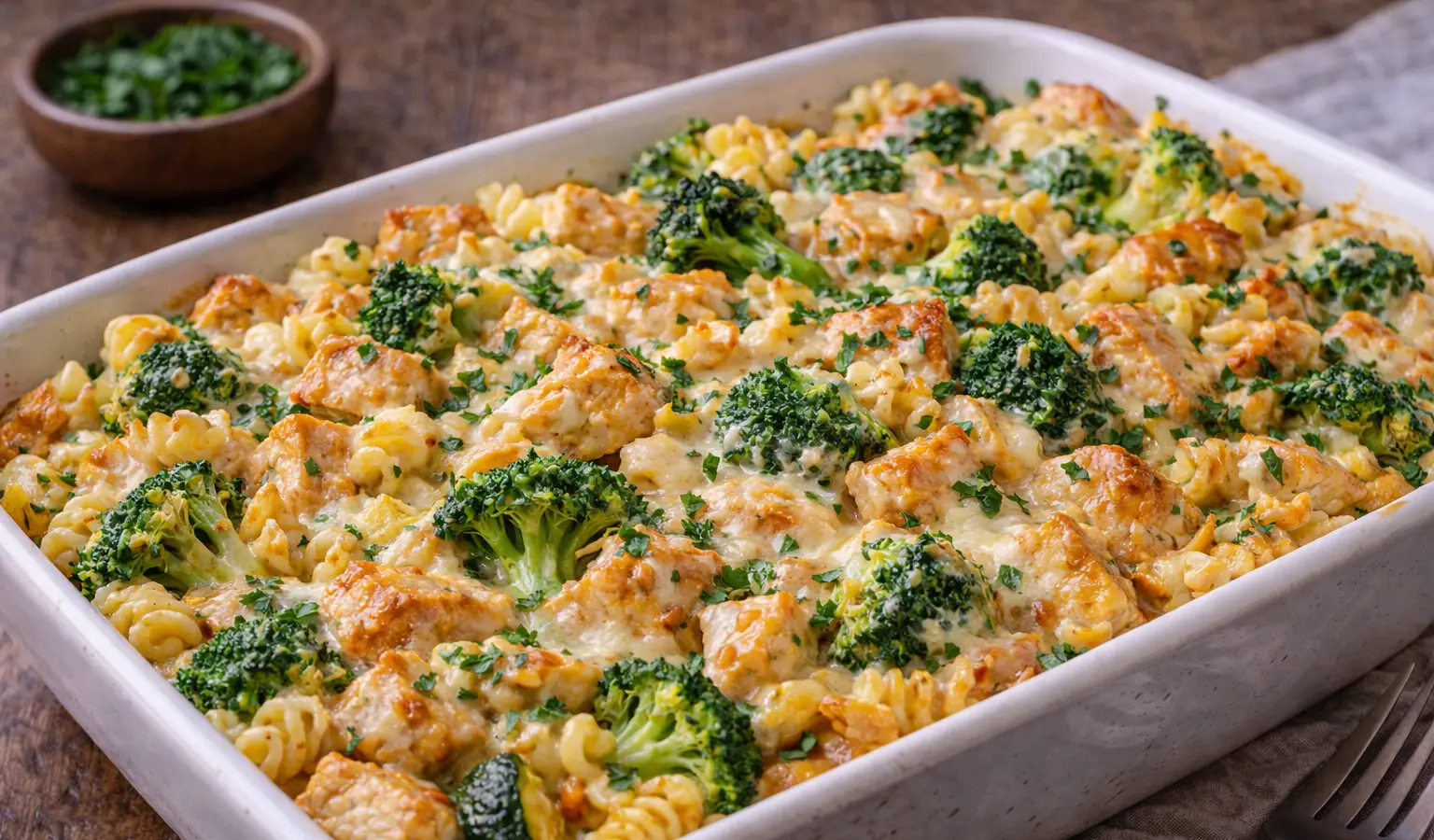 Zapiekanka makaronowa z kurczakiem i brokułem