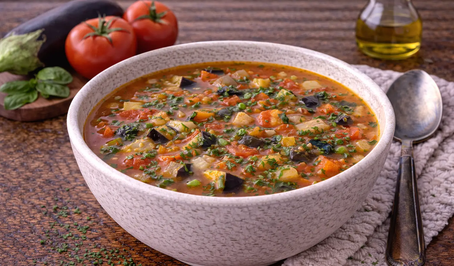 Zupa z bakłażana i pomidorów