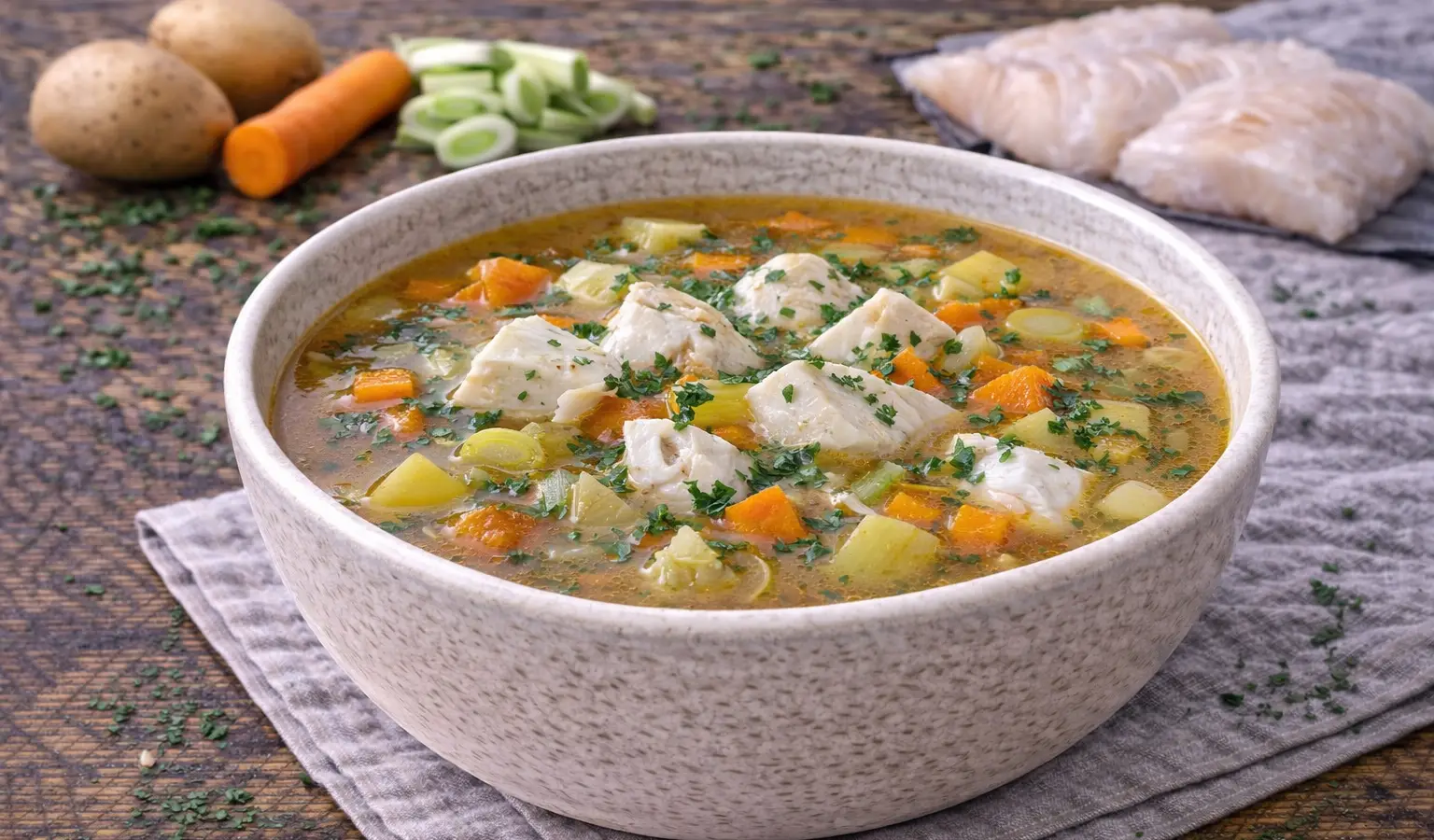 Zupa rybna z dorszem