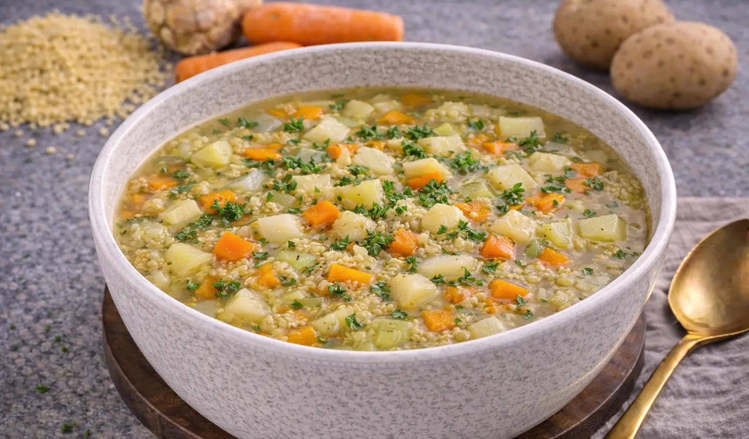 Zupa jarzynowa z kaszą jaglaną