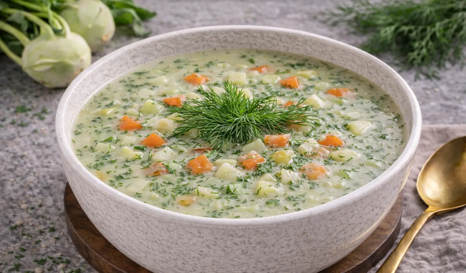 Zupa kalarepkowa z koperkiem