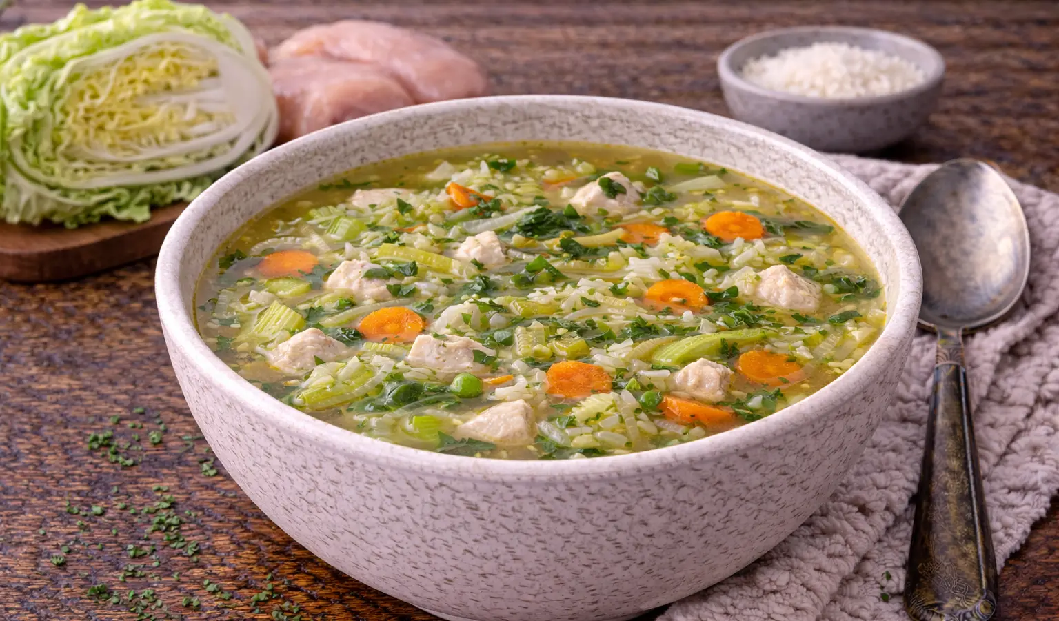 Zupa z kapusty pekińskiej i kurczaka