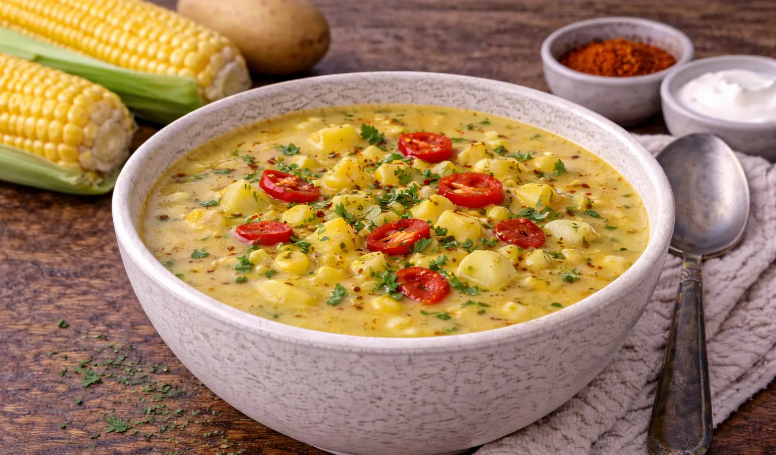 Zupa z kukurydzy z chili