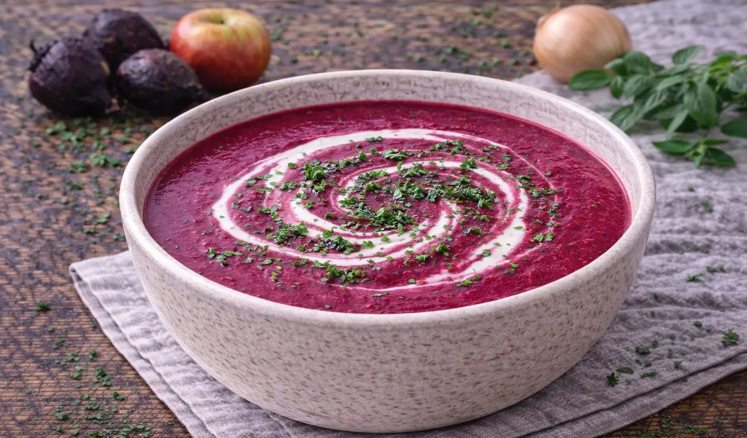 Zupa z pieczonego buraka i jabłka