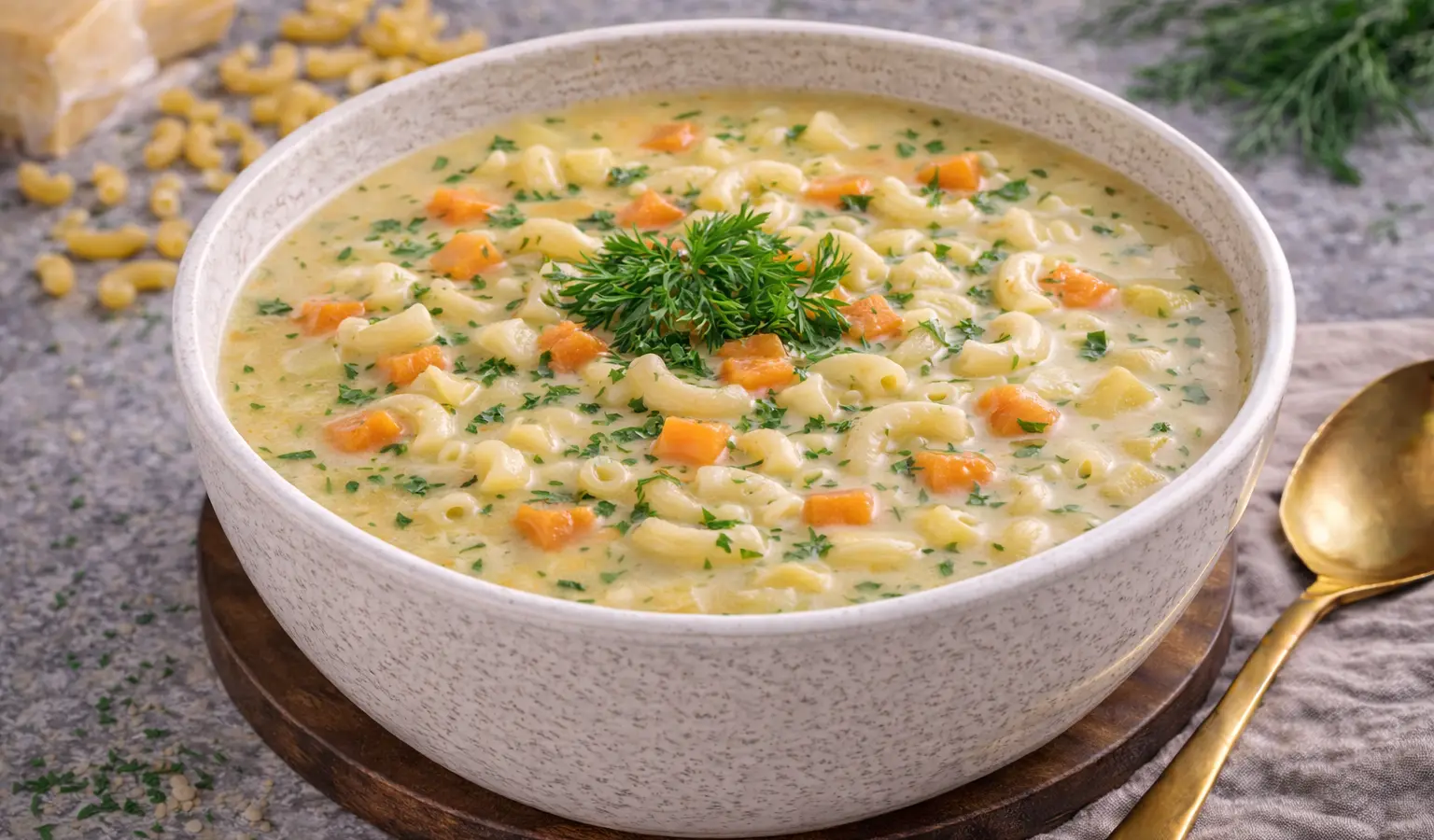Zupa serowa z makaronem