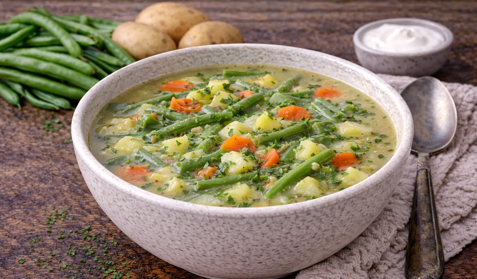 Zupa z zielonej fasolki szparagowej